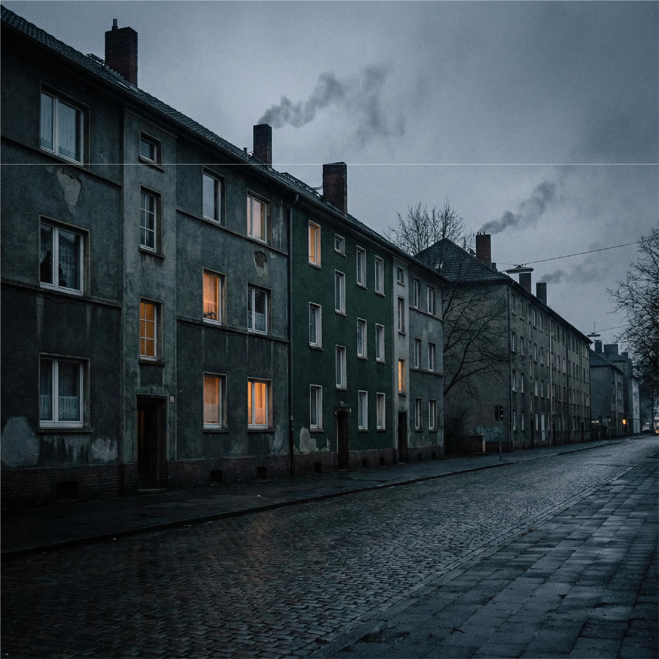 Historischer Wohnungsbestand in der Dämmerung